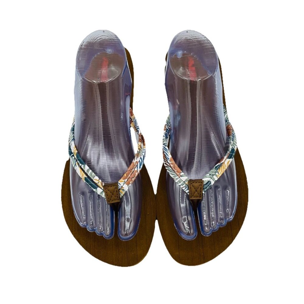 Air Balance Flip Flops Womens Size 11 Brown Vacation Beach Comfort Thong Sandals